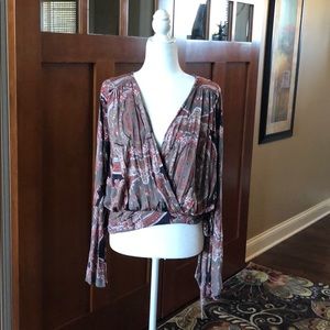 New, never worn Free People faux wrap top
